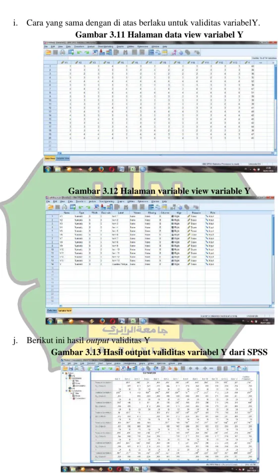 Gambar 3.11 Halaman data view variabel Y