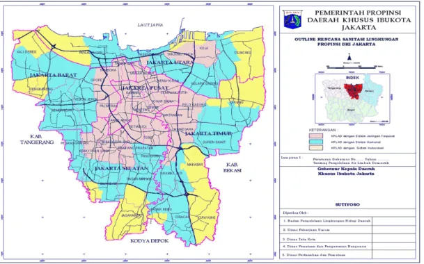 Gambar  2.1: Rencana pengembangan zona pengelolaan air limbah domestik di wilayah DKI  Jakarta