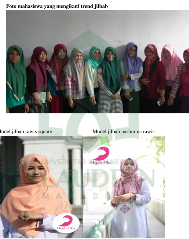 Foto mahasiswa yang mengikuti trend jilbab 