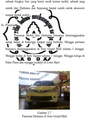 Gambar 2.7 Pameran Daihatsu di Solo Grand Mall 