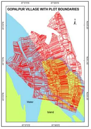 Figure 7: Plots covering island and water area of Gopalpur 