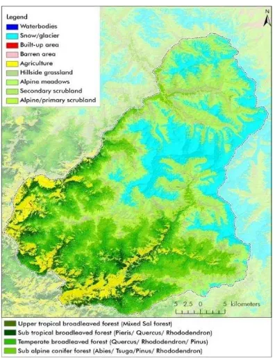 Figure 4: Vegetation type map of Api Nampa Conservation Area, Dharchula, Nepal 