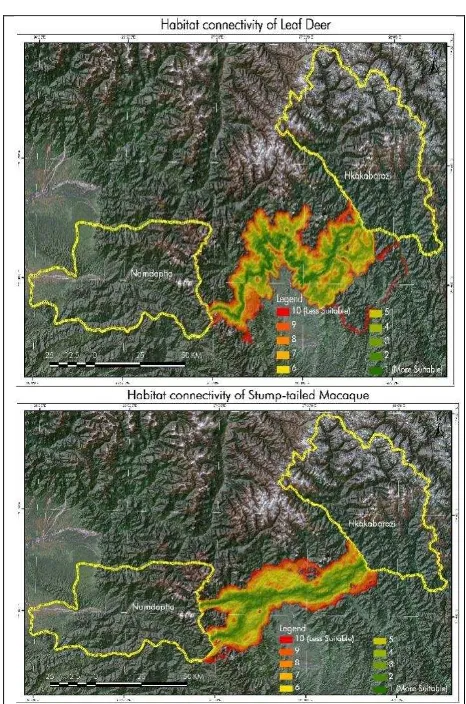 Figure 6: Proposed biological corridors corridor between Namdapha National Park and Hkakabo Razi National Park in 