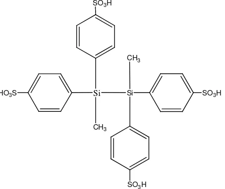 Gambar 1.1. Perkiraan struktur 1,2-dimetil-1,1,2,2-tetrafenil disilan sulfonat 
