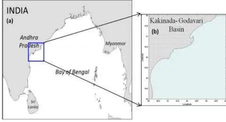 Figure 1. (a) Map showing the study area Bay of Bengal, East coastof India and (b) Kakinada coast (Godavari Basin)