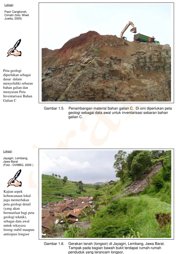 Gambar 1.6.    Gerakan tanah (longsor) di Jayagiri, Lembang, Jawa Barat. 