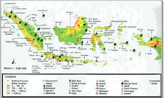 Gambar 11. Peta Sumber Daya Alam Indonesia   Sumber: shantymagdalena.blogspot.com 