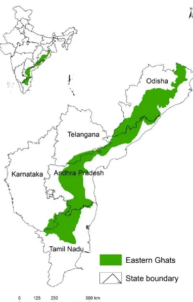 Figure 1. Location map of Eastern Ghats, India  