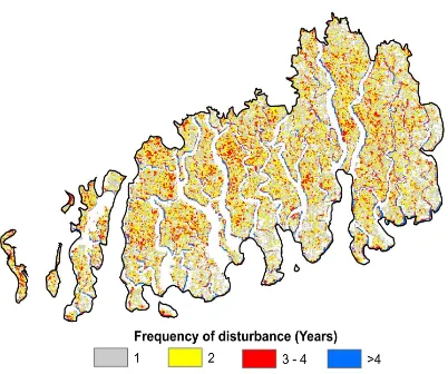 Figure 4. Disturbance intensity map derived from MGDI 