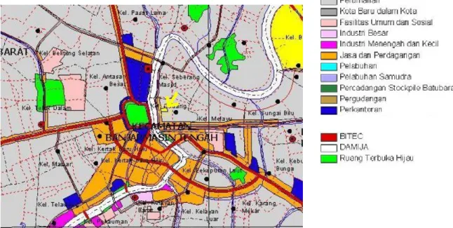 Gambar 3.7 Rencana pemanfaatan ruang Banjarmasin Tengah tahun 2011 