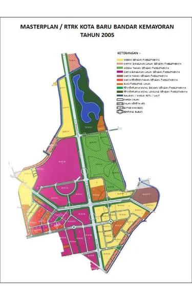 Gambar 2.3. Masterplan / RTRK Kota Baru Bandar Kemayoran Tahun 2005 Sumber : DP3KK (2001) 