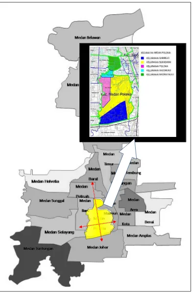 Gambar 4.1. Peta Lokasi Kecamatan Medan PoloniaSumber : Data Olahan Dari Studi Tatralok Kota Medan (2008)   