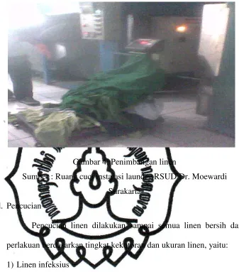 Gambar 4. Penimbangan linen 