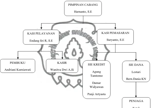 Gambar 3.1 Struktur Organisasi PD. BPR BKK Tasikmadu Cabang Karangpandan 