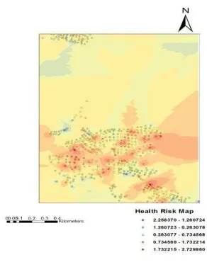 Figure 10: Health Risk map for Renusagar area 