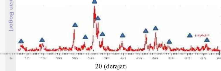 Gambar 5 Spektra FTIR sampel HA berpori dari kulit kerang  