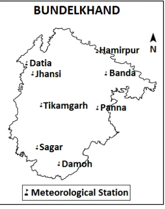 Figure 4. Rain station map, Bundelkhand 