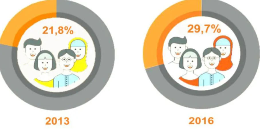 Gambar 3. Indeks Literasi Keuangan Tahun 2013 dan 2016. 