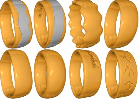 Figure 3: The presented generative description is able to producea large variety of wedding rings