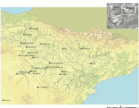Fig. 1. Roman urban settlements in the Middle Ebro Valley (in-house cartography). 