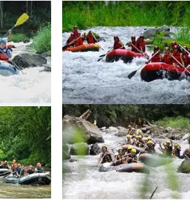 Gambar 4.  Suasana Rafting di Sungai Ayung.  