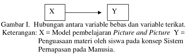 Gambar I.  Hubungan antara variable bebas dan variable terikat.
