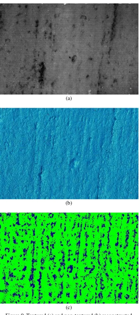 Figure 9. Textured (a) and non-textured (b) reconstructed surface of a very weathered Parthenon Inventory List