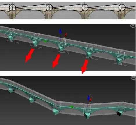 Figure 8. The bones system, created to control the bridge’s path  