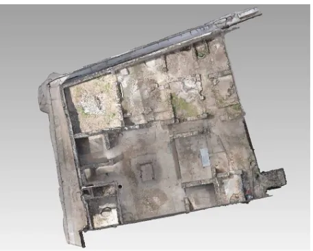 Figure 5. 3D model of Domus of Stallius Eros obtained by drone photogrammetry (top view)  
