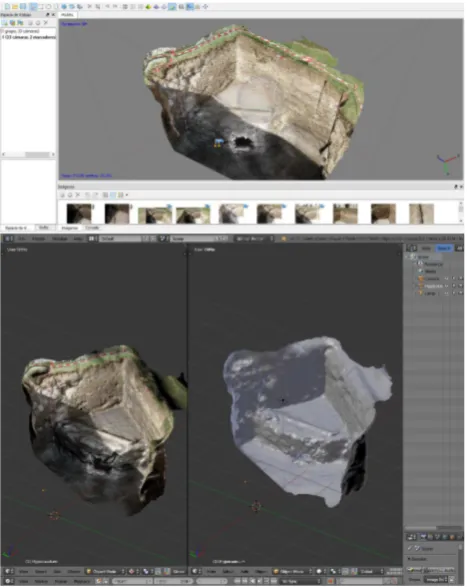 Figure 3: The 3D model of the archaeological strata retrievedfrom documentation which includes vestiges from different his-torical periods