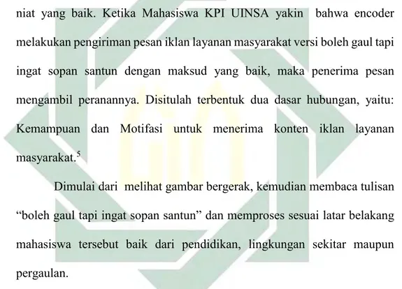 Tabel 4.2 tabel posisi dominan-hegemonik mahasiswa KPI UIN  Sunan Ampel Surabaya terhadap iklan layanan masyarakat versi boleh 