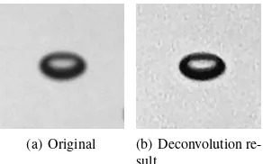 Figure 3: Noisy blurred image and its gradient sparsity deconvo-lution result.