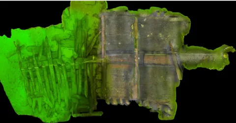 Figure 3. Surface mesh of the Straatvaarder wreck, enhanced using Radiance Scaling in Meshlab
