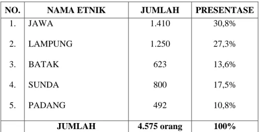 Tabel 1.1  Data Penduduk desa Srikaya Lampung Timur  