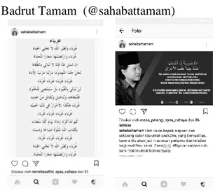 Gambar 3.5 : Screenshoot pesan dakwah akun @sahabattamam  Nama  : Badrut Tamam 