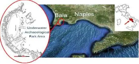 Figure 1. Geographical localization of underwater archeological site of Baiae (Italy)