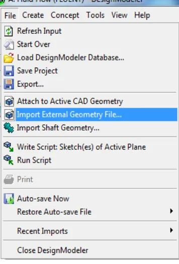 Gambar 3.6 Cara Import Geometry 