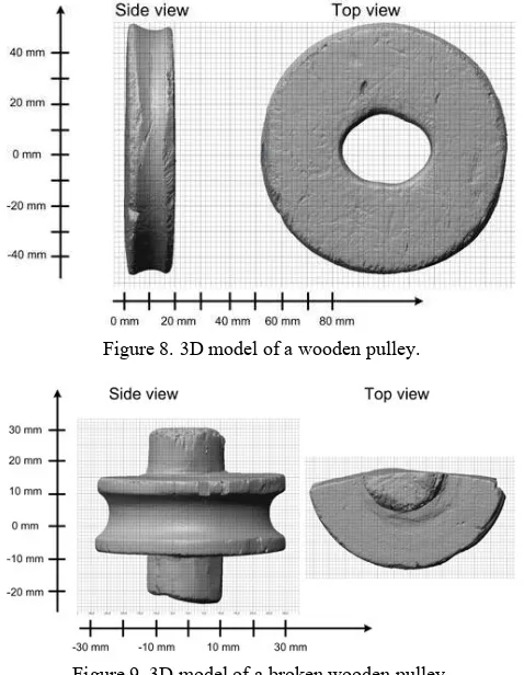 Figure 9. 3D model of a broken wooden pulley. 