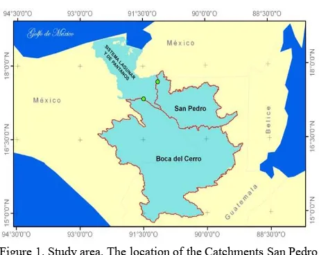 Figure 1. Study area. The location of the Catchments San Pedro