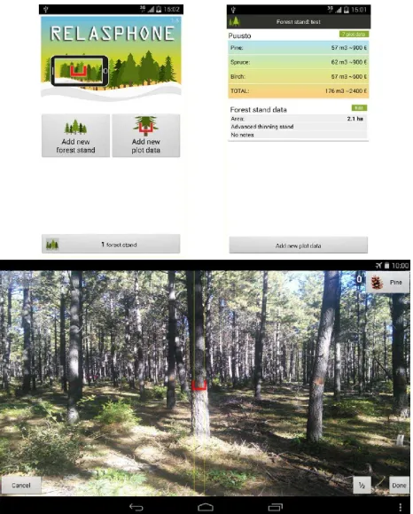 Figure 1: Relasphone application for in-situ forest inventory
