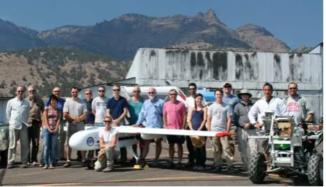 Figure 2. SIERRA UAS with project crew in Surprise Valley 