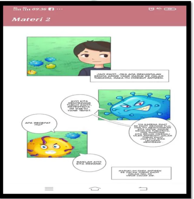 Gambar 4.2 Contoh Suasana dan Balon Kata pada Komik Berbasis Android 