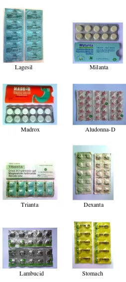 Gambar 1. Sampel Tablet Antasida yang Mengandung Alumunium Hidroksida, Magnesium Hidroksida, dan Simeticone  