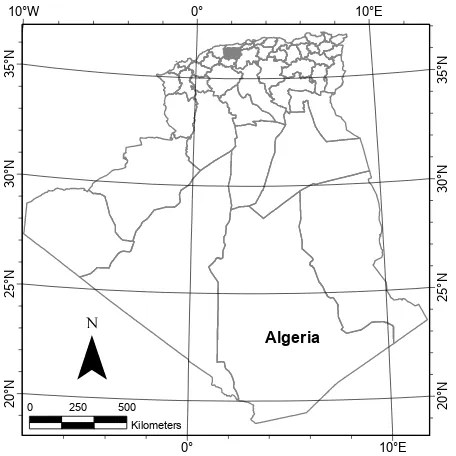 Figure 2: Map localisation of the studied area in Algeria.