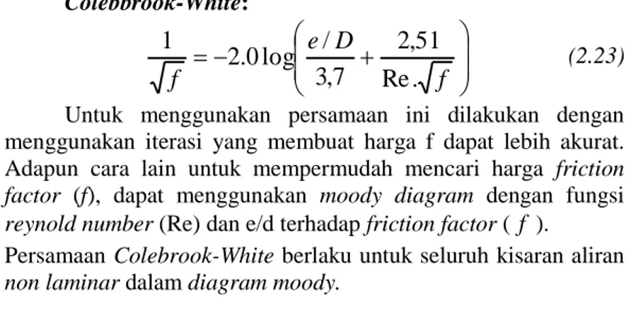 Gambar 2.14 Moody Diagram 