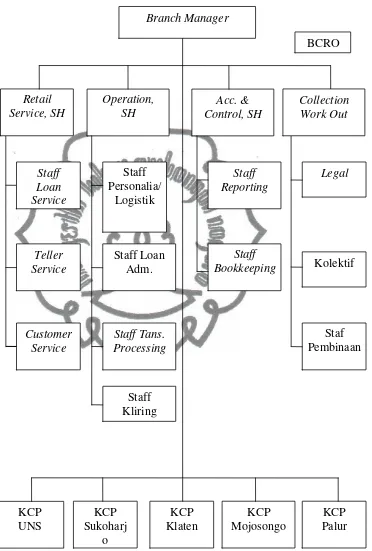 Gambar III: Struktur Organisasi PT. Bank Tabungan Negara Cabang 