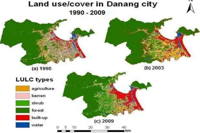 Figure 2.  Land use/cover maps of Danang city area 