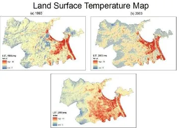 Figure 4 shows the results of surface temperature distribution across the city of Danang