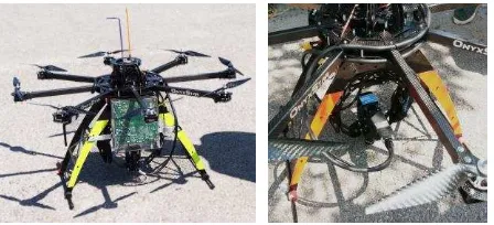 Figure 1. The multicopter equipped with the push-broom hyperspectral VNIR (380nm-1000nm) imaging sensor