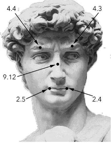 Figure 2. Configuration of the used facial feature points 